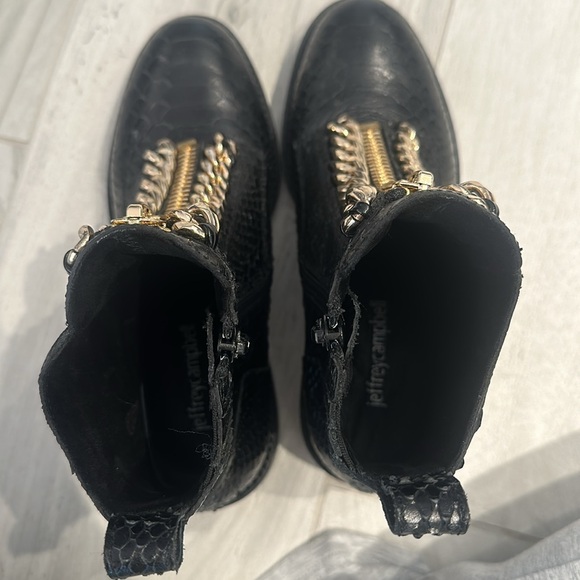 Jeffrey Campbell Snakeskin Chainlink Boots Size 5 - Picture 7 of 7
